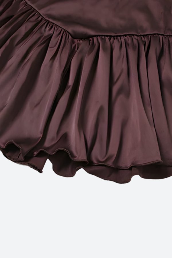 Satin Ruffled Mini Dress