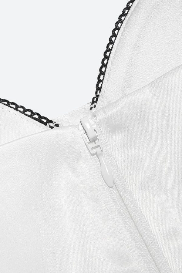 Satin Zip-Up Layered Corset Top