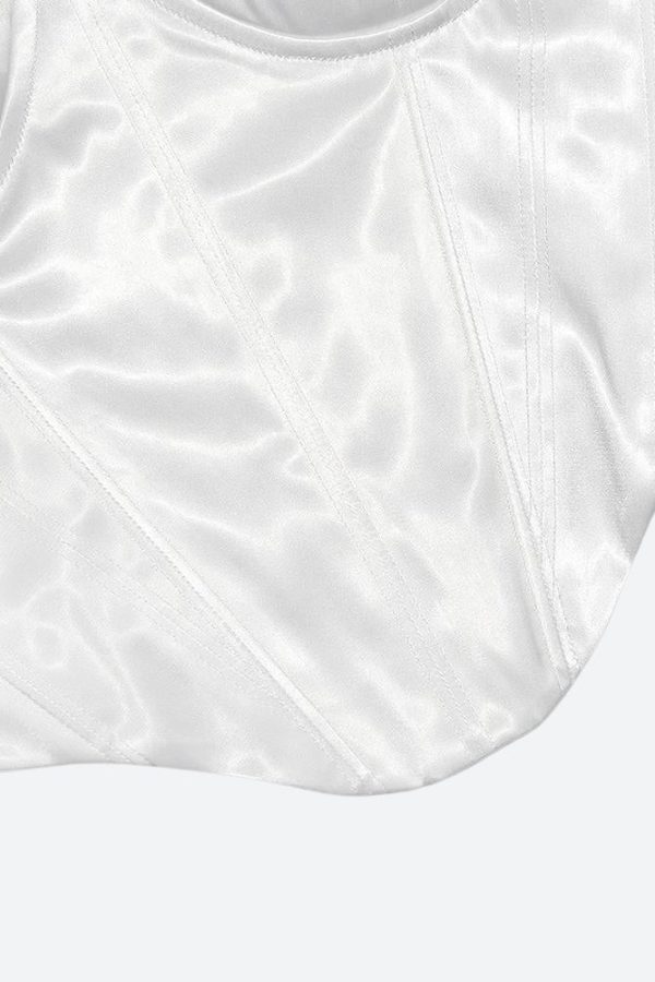 Satin Zip-Up Layered Corset Top