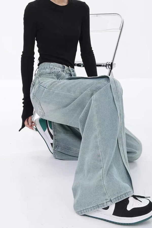 Seam Line Wide Leg Jeans