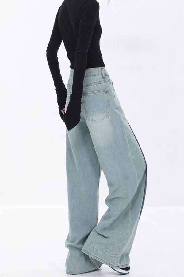 Seam Line Wide Leg Jeans