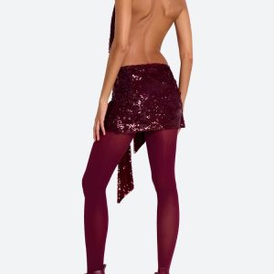 Sequined Backless Mini Dress