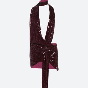 Sequined Backless Mini Dress