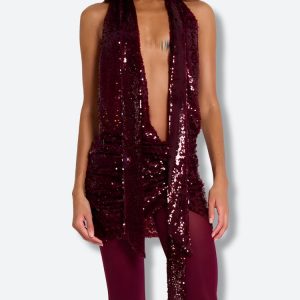 Sequined Backless Mini Dress