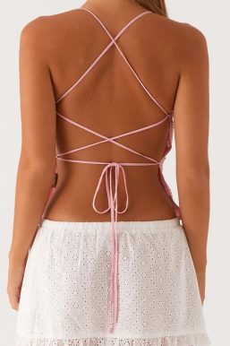 Sequined Beaded Backless Top