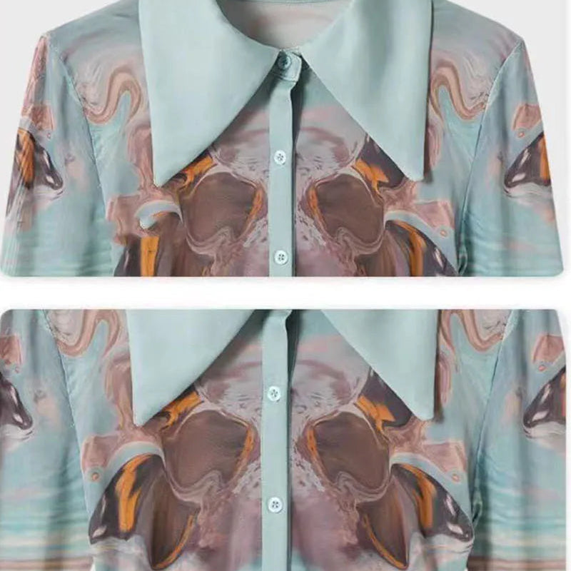 Sheer Button Up Mesh Shirt