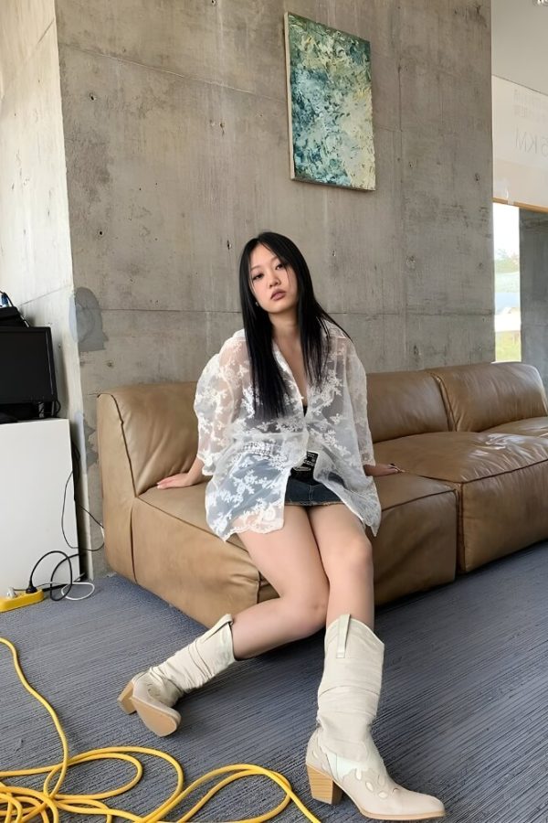 Sheer Floral Lace Shirt