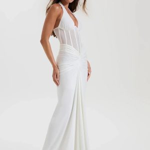 Sheer Halter Maxi Dress