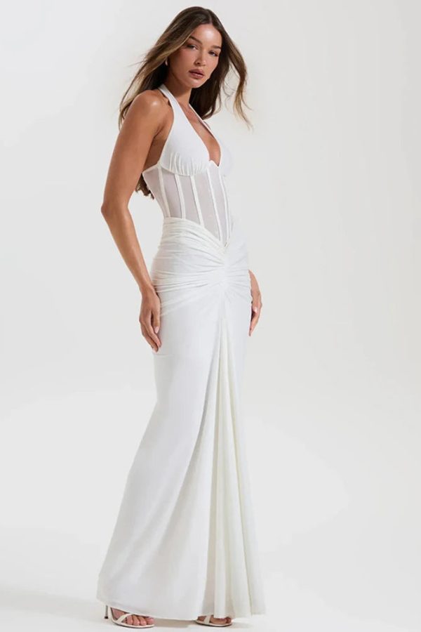 Sheer Halter Maxi Dress