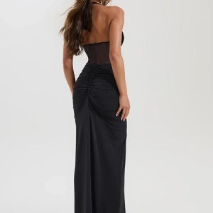 Sheer Halter Maxi Dress