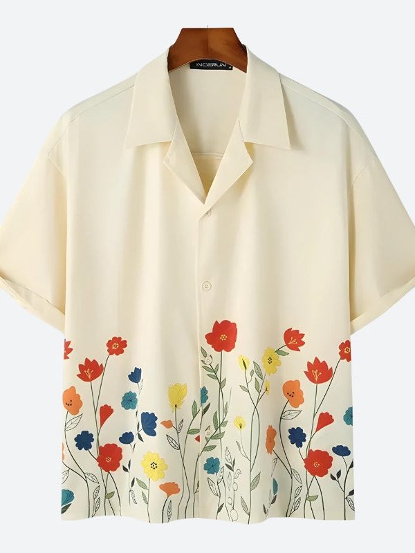 Short Sleeve Flowers Shirt