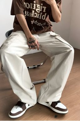 Side Belt Detailed Baggy Cargo Pants