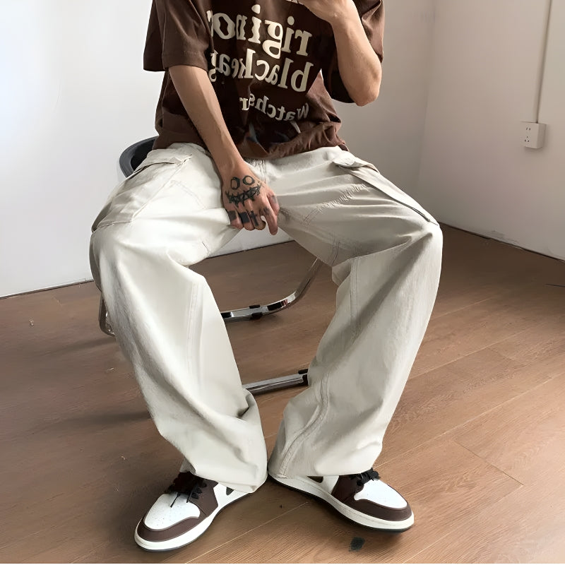 Side Belt Detailed Baggy Cargo Pants Side Belt Detailed Baggy Cargo Pants