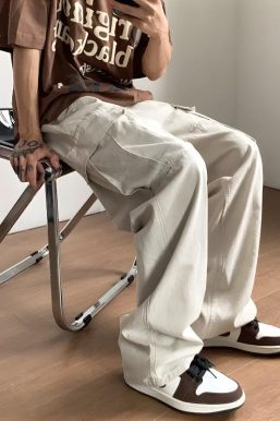 Side Belt Detailed Baggy Cargo Pants