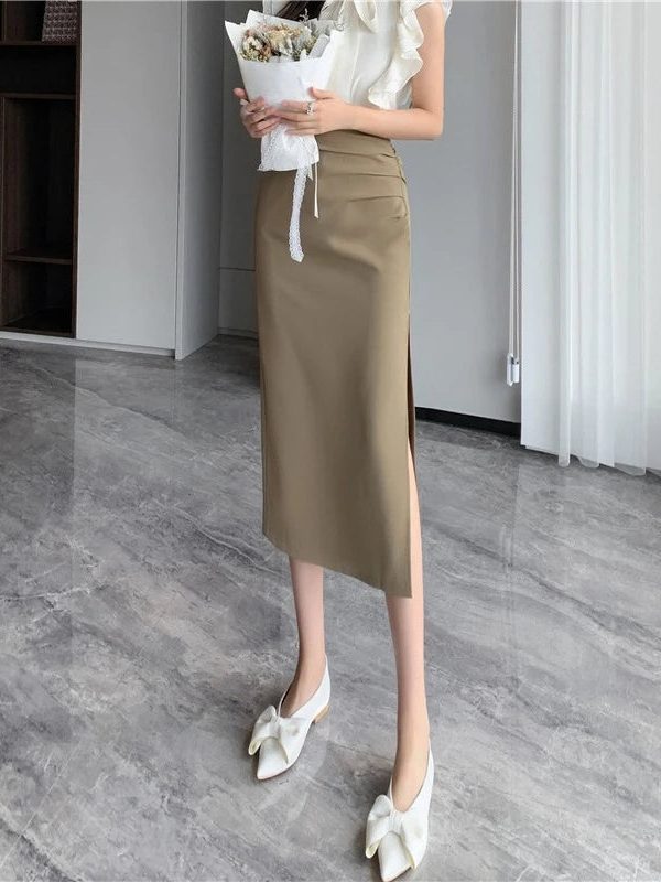 Side Slit Midi Skirt