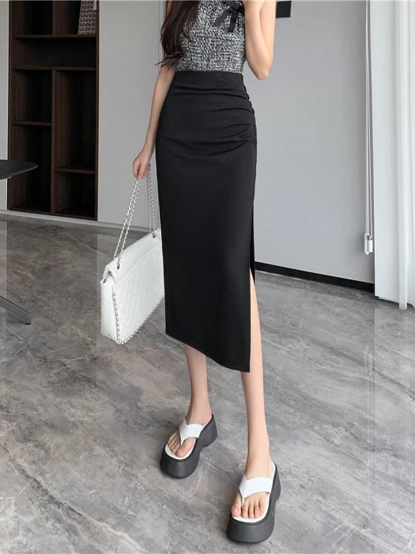 Side Slit Midi Skirt