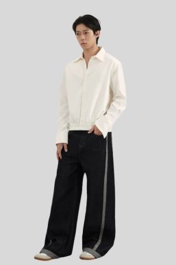 Side Stripe Wide Jeans