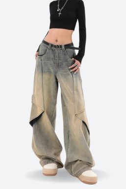 Skater Layered Denim Jeans