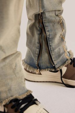 Slim Leg Ripped Jeans