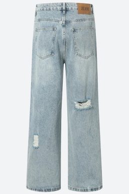 Snap Button Cut Out Jeans