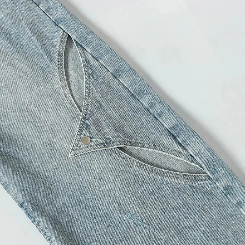 Snap Button Cut Out Jeans Snap Button Cut Out Jeans