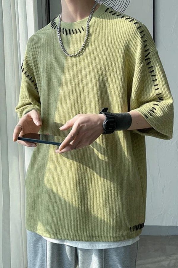 Soft Boy Contrast Stitch Tee