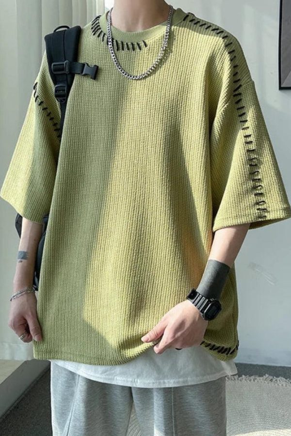 Soft Boy Contrast Stitch Tee