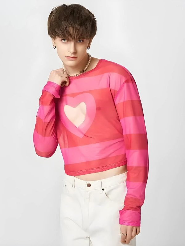 Soft Boy Heart Cut Out Crop Top