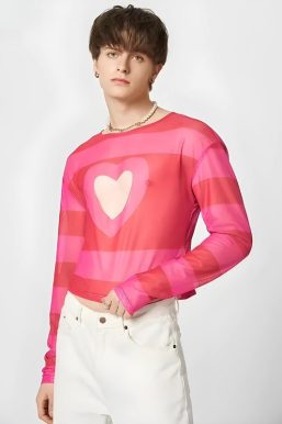 Soft Boy Heart Cut Out Crop Top