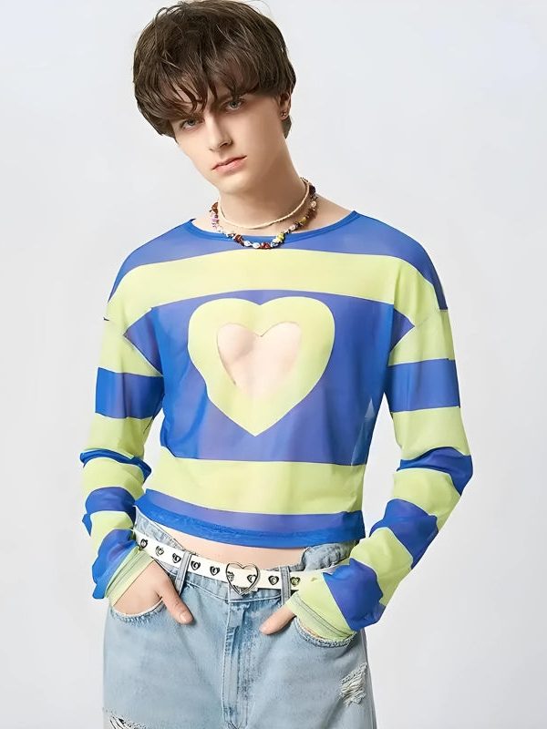 Soft Boy Heart Cut Out Crop Top