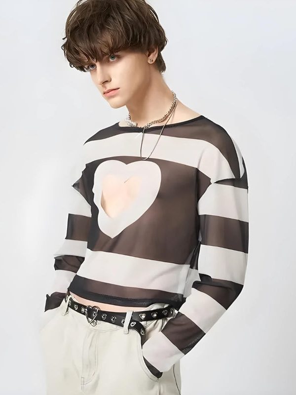 Soft Boy Heart Cut Out Crop Top