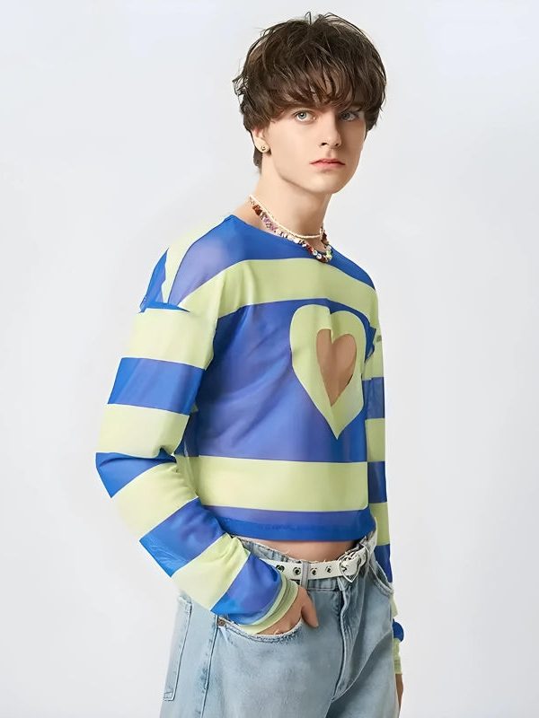 Soft Boy Heart Cut Out Crop Top