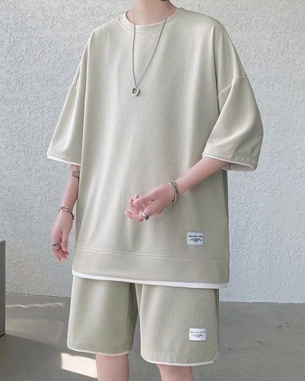 Soft Boy Sweatshirt & Sweatshorts Two Piece Set