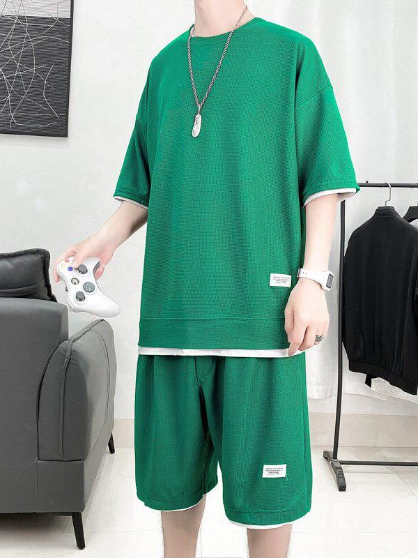 Soft Boy Sweatshirt & Sweatshorts Two Piece Set