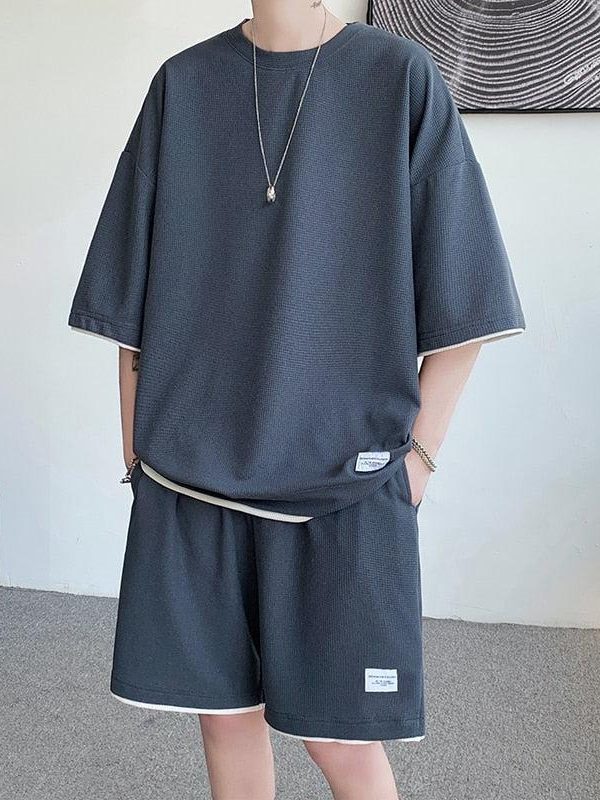 Soft Boy Sweatshirt & Sweatshorts Two Piece Set