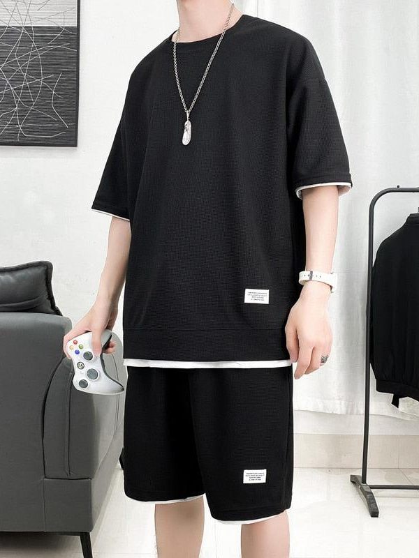 Soft Boy Sweatshirt & Sweatshorts Two Piece Set