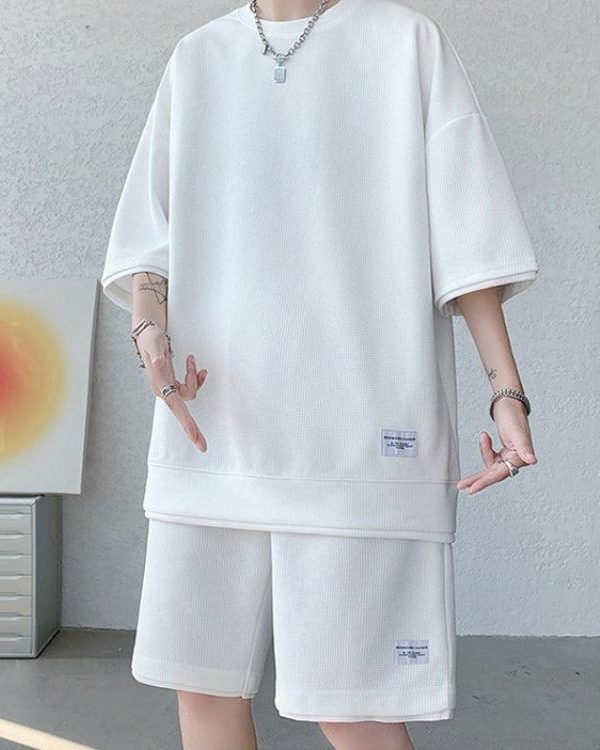 Soft Boy Sweatshirt & Sweatshorts Two Piece Set