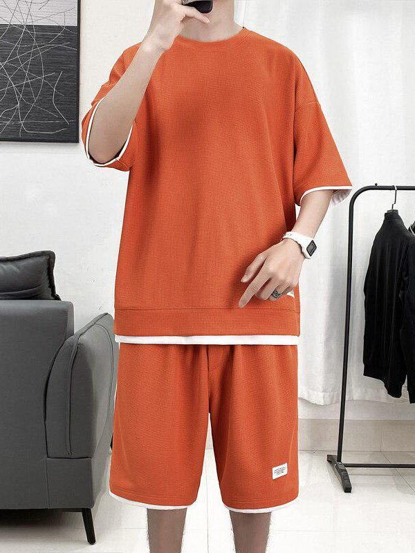 Soft Boy Sweatshirt & Sweatshorts Two Piece Set