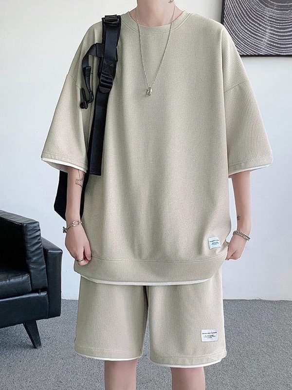 Soft Boy Sweatshirt & Sweatshorts Two Piece Set