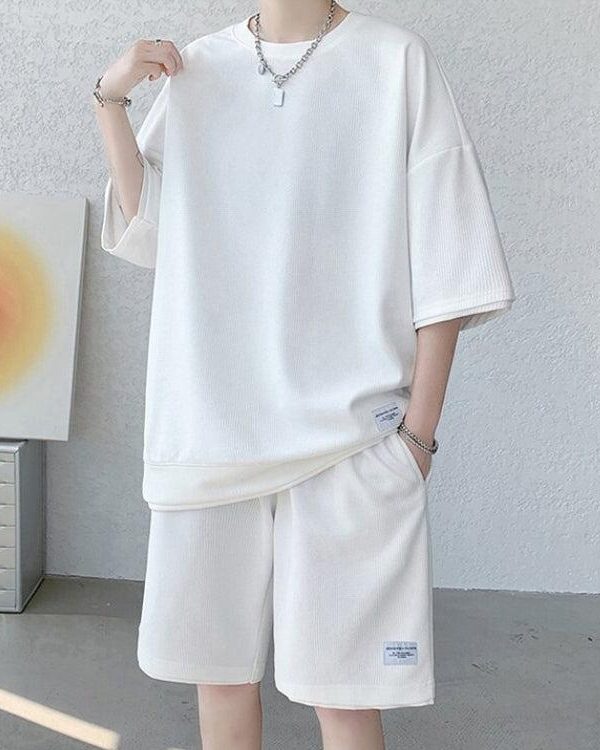 Soft Boy Sweatshirt & Sweatshorts Two Piece Set