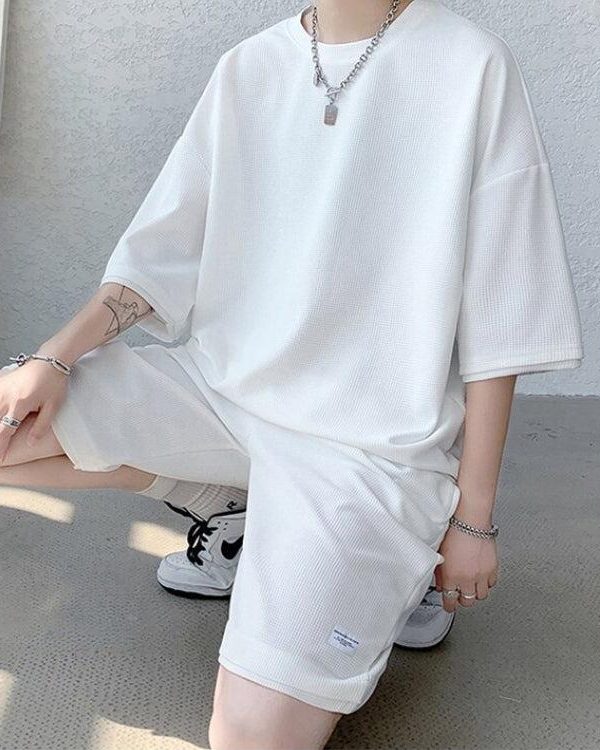 Soft Boy Sweatshirt & Sweatshorts Two Piece Set