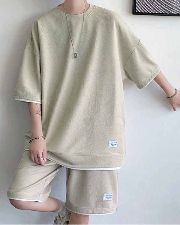 Soft Boy Sweatshirt & Sweatshorts Two Piece Set