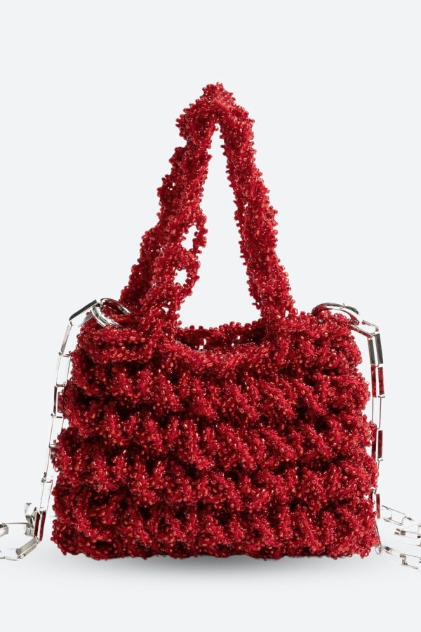 Soft Girl Beaded Chain Strap Handbag