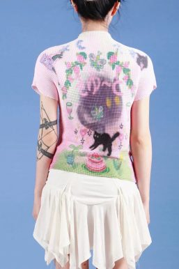 Soft Girl Black Cat Top