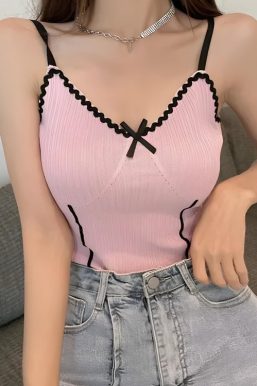 Soft Girl Bow Corduroy Top