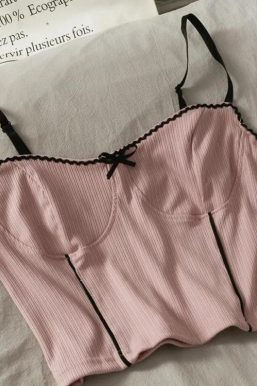 Soft Girl Bow Corduroy Top