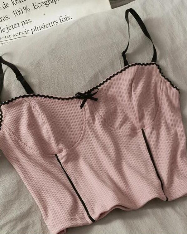 Soft Girl Bow Corduroy Top