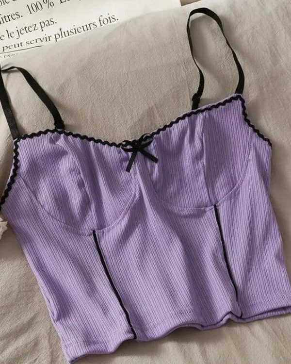 Soft Girl Bow Corduroy Top