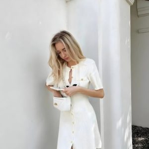 Soft Girl Button Up Mini Dress