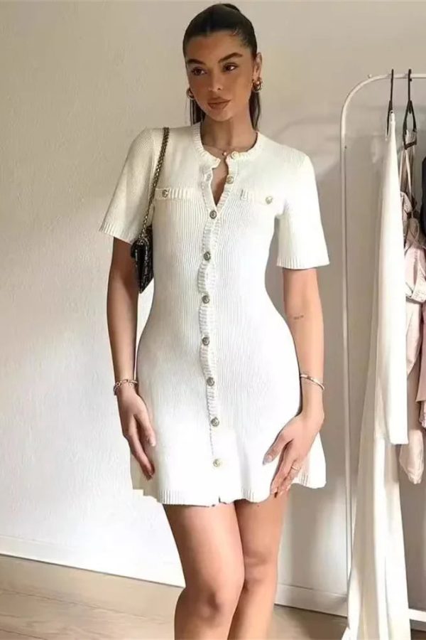 Soft Girl Button Up Mini Dress